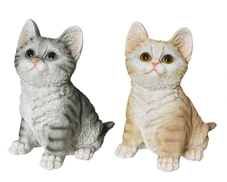 Cat Polyresin Cat 2Col Asst. H.16.3Cm