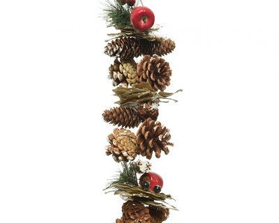 CE Garland With Berries And Snow Red/Colour(S) 150Cm