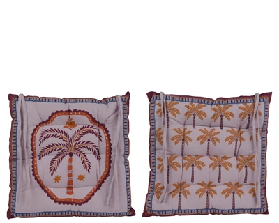 Chair Pad Eg Cotton 2 Asst. L.40Cm