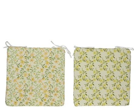 Chair Pad Poly Square Digital Print 2 Green L.40Cm X W.40Cm