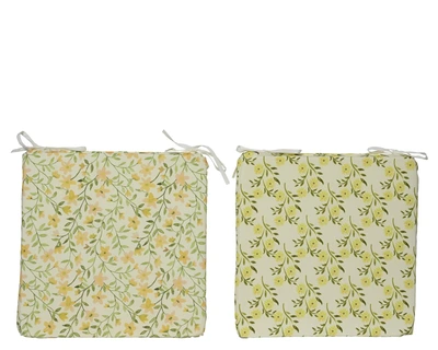 Chair Pad Poly Square Digital Print 2 Green L.40Cm X W.40Cm