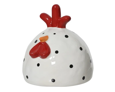 Chicken Dolomite Chicken Glaze White/Colour(S) H.15.5Cm