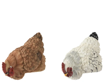 Chicken Polyresin Chicken 2Col W26.50-H14.50cm asst.