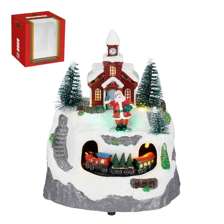 Christmas Scenery With Train BO - L13,5Xw12,5Xh16Cm