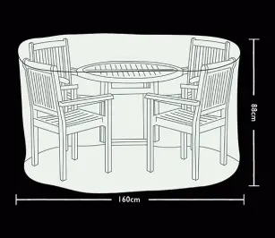 Circular Patio Set Cover - Prestige Grey - 4 Seat