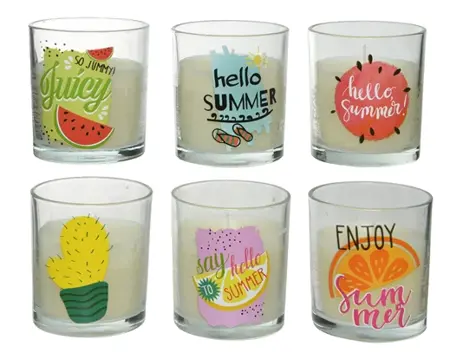 Citronella Candle Wax In Gl Pot dia8.00cm asst.