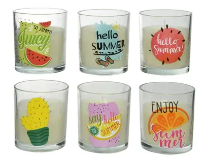 Citronella Candle Wax In Gl Pot dia8.00cm asst.