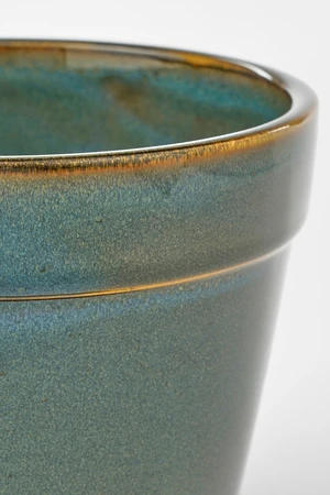 Clint Pot With Saucer Green - H13Xd15Cm - image 2