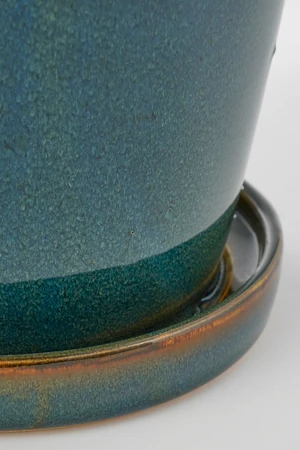Clint Pot With Saucer Green - H16,5Xd17Cm - image 3