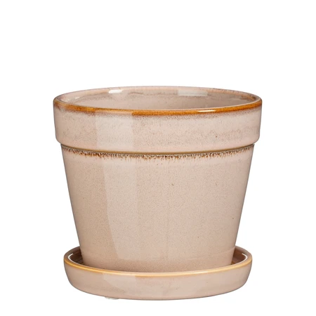 Clint Pot With Saucer L. Pink - H13Xd15Cm