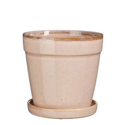 Clint Pot With Saucer L. Pink - H16,5Xd17Cm