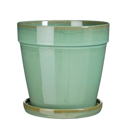 Clint Pot With Saucer Mint Green - H21Xd23Cm