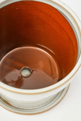 Clint Pot With Saucer Off White - H13Xd15Cm - image 4