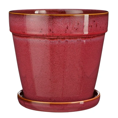 Clint Pot With Saucer Pink - H21Xd23Cm