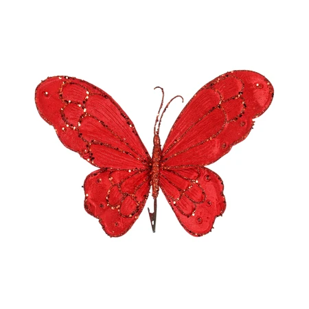 Clip Butterfly Red L34Xw25Xh5Cm