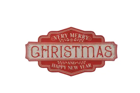 CN 56Cm Red Merry Christmas Sign