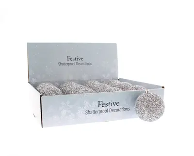 CN 8Cm Silver Glitter Ball In Pdq