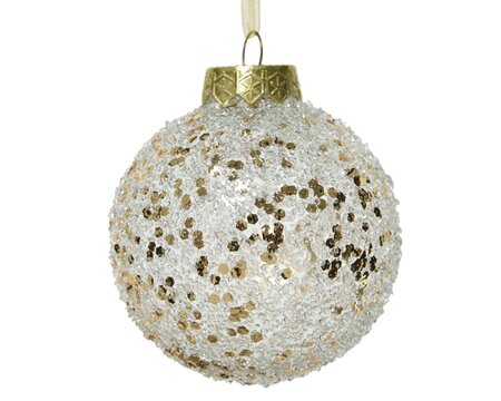 CN Bauble Shatterproof Transparant Champagne Glitter Clear