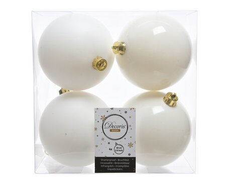 CN Baubles Shatterproof Mix Wool White