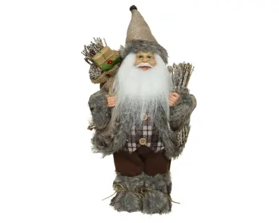 CN Santa Polyester Lamp-Branch-Giftbag Brown