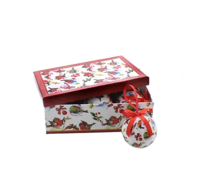 CN Set Of 6 X 7.5Cm Decoupage Balls - Robin