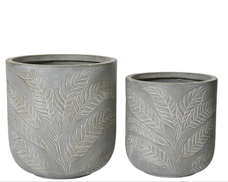 Coco Planter Fibre Clay Grey Washed Dia32.00-H33.00Cm