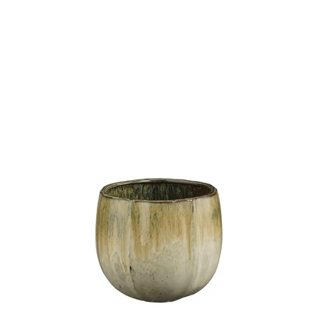 Corsica Pot Round Brown - H19Xd21Cm