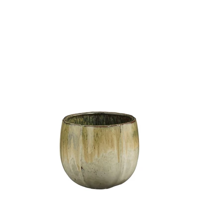 Corsica Pot Round Brown - H19Xd21Cm