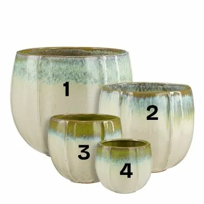 Corsica Pot Round Green - H19Xd21Cm