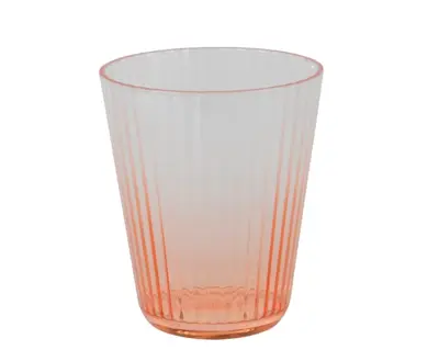 Cup Plastic Cylinder With Stripe H10.00cm peach