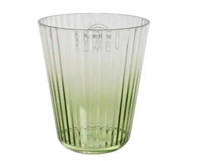 Cup Plastic Cylinder With Stripe Pattern H10.00cm green