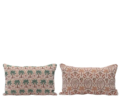 Cushion Gb Polyester Cotton Embroidery Palm Tree Pattern 2 Multi L.30Cm