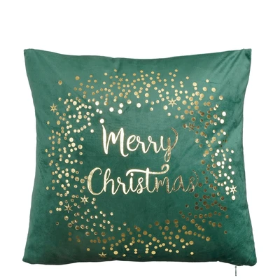 Cushion Merry Christmas Green - L40Xw40Xh10Cm