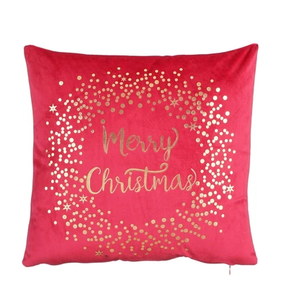 Cushion Merry Christmas Red - L40Xw40Xh10Cm