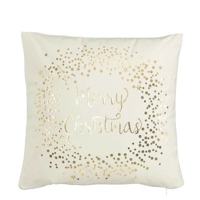 Cushion Merry Christmas White - L40Xw40Xh10Cm