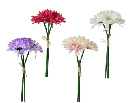 Daisy  On Stem Polyester Heads 4Col  H26.00cm asst.