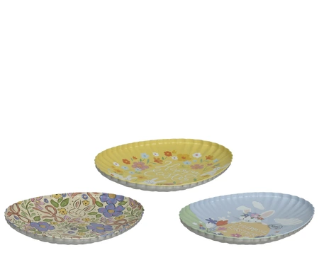 Deco Plate Tin Egg Uv Print Easter Pattern 3 Asst. L.23.5Cm X W.18.5Cm - image 2