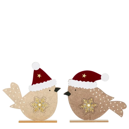 Decoration Bird Beige Brown 2 Asst. Fsc Mix  L30Xh36Cm
