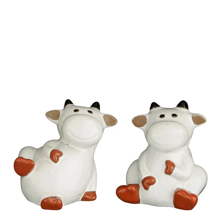 Decoration Cow White 2 Assorted - L14,5Xw12Xh14,5Cm