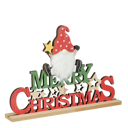 Decoration Merry Christmas Red Fsc Mix - L28,5Xw4Xh20,5Cm