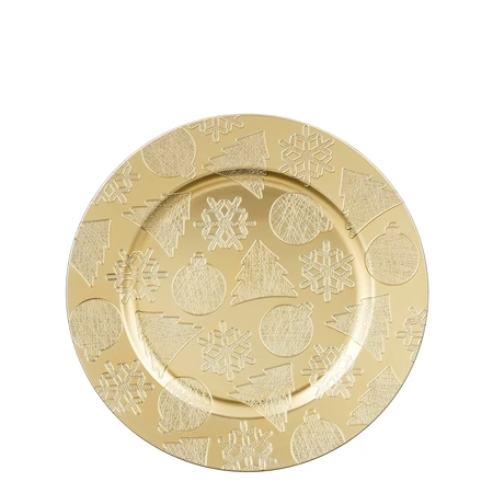 Decoration Plate Recycled Plastic Gold H2Xd33Cm