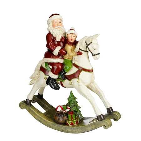 Decoration Rockinghorse Santa Red - L27Xw9Xh30Cm