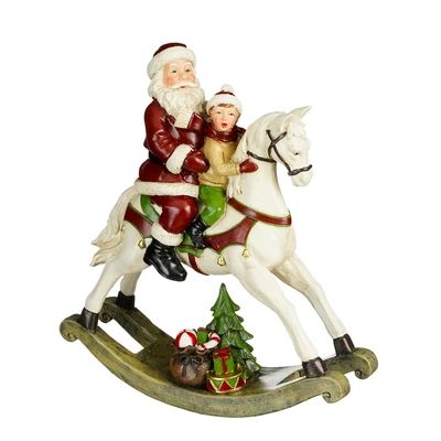 Decoration Rockinghorse Santa Red - L27Xw9Xh30Cm