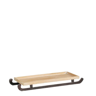 Decoration Tray Sledge Brown Fsc L62Xw25Xh7Cm
