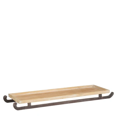 Decoration Tray Sledge Brown Fsc L86.5Xw28Xh7Cm