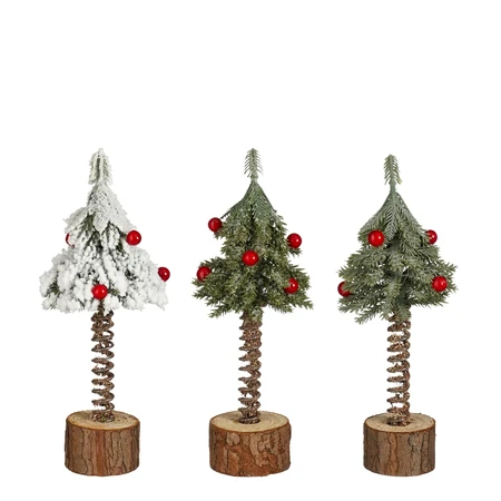 Decoration Tree Green Frosted 3 Asst. H21