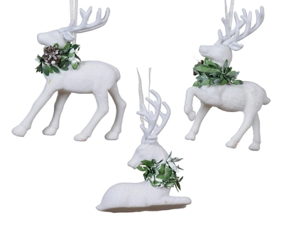 Deer Foam Pvc Leaf White H12.50cm