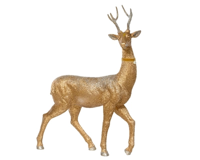 Deer Polyresin gold W35-H45.50cm