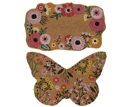 Doormat Coir Butterfly And Flower 2 L45.00-W75.00cm