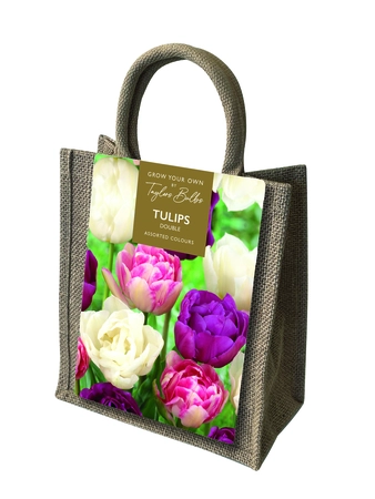 Double Tulip Jute Gift Bag  10-11cm